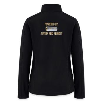 Powered By AA--Autism and Anxiety - Women’s Soft Shell Jacket - black - Back