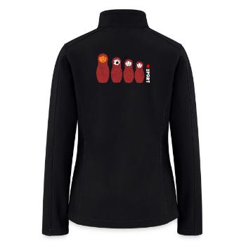 Matryoshka Sports Balls Nesting Dolls - Women’s Soft Shell Jacket - black - Back