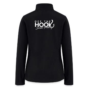 Off The Hook Screen Printing Logo - Women’s Soft Shell Jacket - black - Back