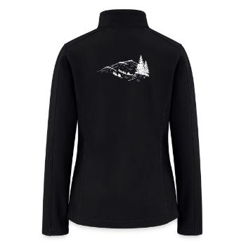 Mountain Silhouette with Pine Trees - Women’s Soft Shell Jacket - black - Back