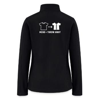 Mend Throw Away Visible Mending - Women’s Soft Shell Jacket - black - Back
