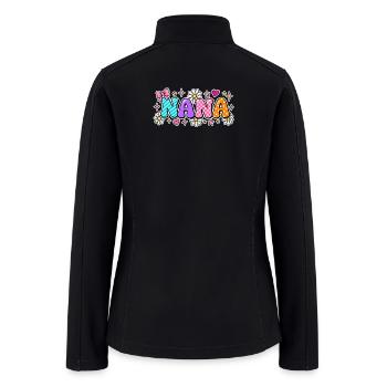 Mana Floral Pop Letters - Women’s Soft Shell Jacket - black - Back