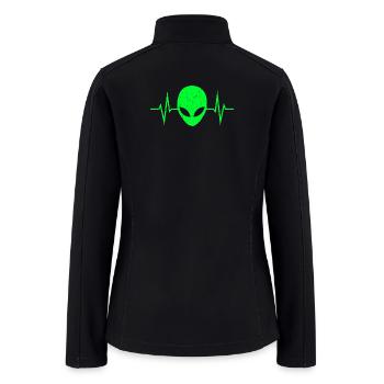 Alien Head Heartbeat Pulse ECG - Women’s Soft Shell Jacket - black - Back