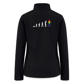 Evolution to Born to Be Trans Silhouette Design - Women’s Soft Shell Jacket - black - Back