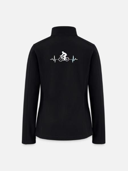 Cyclist on Rainbow Heartbeat - Women’s Soft Shell Jacket - black