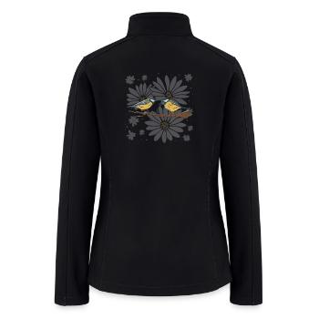 Tits Birds Daisy Flower Design - Women’s Soft Shell Jacket - black - Back