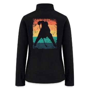 Ice Hockey Player Vintage Ice Hockey - Women’s Soft Shell Jacket - black - Back