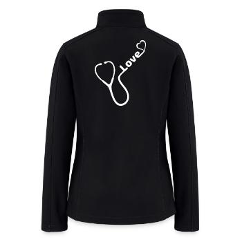 Stethoscope Heart Love - Women’s Soft Shell Jacket - black - Back