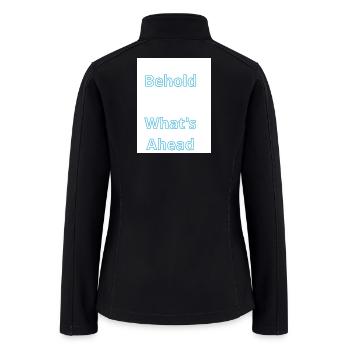 Futuristic Text Design with Depth Effect - Women’s Soft Shell Jacket - black - Back