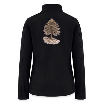 Majestic Pine Tree – Monochrome Nature - Women’s Soft Shell Jacket - black - Back