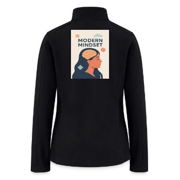 Modern Mindset Brain Illustration - Women’s Soft Shell Jacket - black - Back