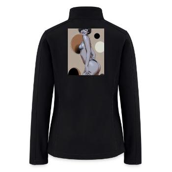 Retro Pinup Circle Print - Women’s Soft Shell Jacket - black - Back