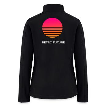 Retro Sunset Stripes Circle - Women’s Soft Shell Jacket - black - Back