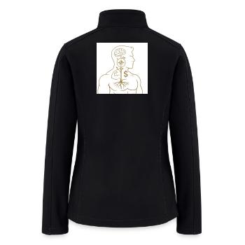 Mindful Wealth Brain Growth Illustration - Women’s Soft Shell Jacket - black - Back