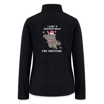A Hippopotamus for Christmas Merry Christmas - Women’s Soft Shell Jacket - black - Back