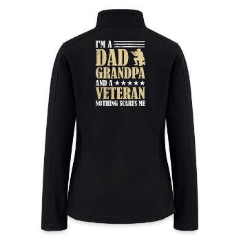 Dad Grandpa Veteran Pride - Women’s Soft Shell Jacket - black - Back