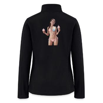 Pastel Ice Cream Cone Illustration - Women’s Soft Shell Jacket - black - Back