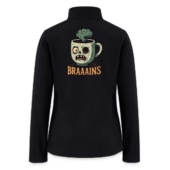 Zombie Coffee Mug with Brain Logo - Women’s Soft Shell Jacket - black - Back