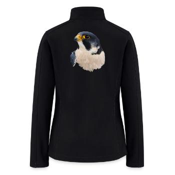 Painterly Falcon Portrait - Women’s Soft Shell Jacket - black - Back