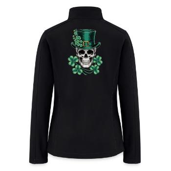 Saint Patrick Irish Sugar Skull Day Of Dead  - Women’s Soft Shell Jacket - black - Back