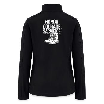 "Honor Courage Sacrifice — Military Combat Boots D - Women’s Soft Shell Jacket - black - Back