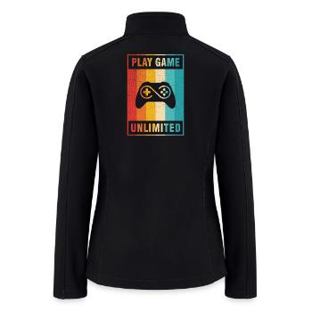 Play Game Unlimited Retro Gaming Vintage Design - Women’s Soft Shell Jacket - black - Back