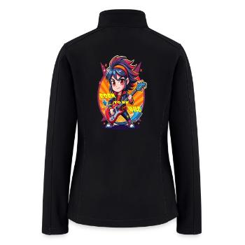Melodic Rebellion,Guitarist Anime Boy - Women’s Soft Shell Jacket - black - Back