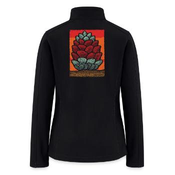 Stacked Pine Cone Pop Art - Women’s Soft Shell Jacket - black - Back