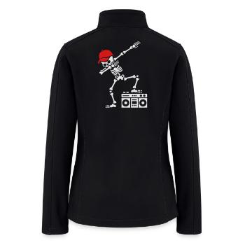 Dab dabbing skeleton boombox - Ghetto blaster - Women’s Soft Shell Jacket - black - Back