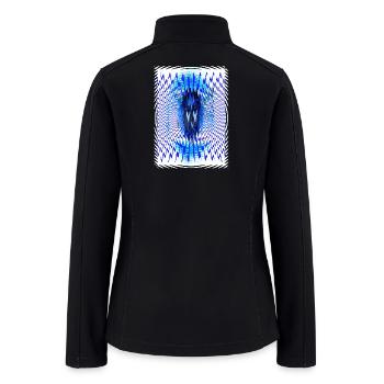 Vibrant Zigzag Echo Portrait - Women’s Soft Shell Jacket - black - Back