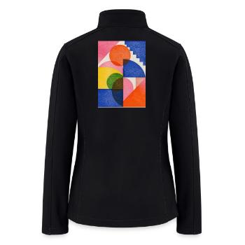 Vibrant Geometric Mosaic - Women’s Soft Shell Jacket - black - Back