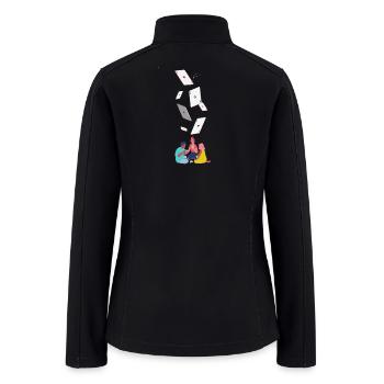 Card Cascade Cozy Card Night - Women’s Soft Shell Jacket - black - Back