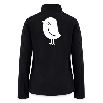 Cute Sparrow Chick – Tweeting Birdie - Women’s Soft Shell Jacket - black - Back
