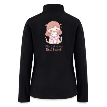 Pastel Cat Hug Best Friend - Women’s Soft Shell Jacket - black - Back