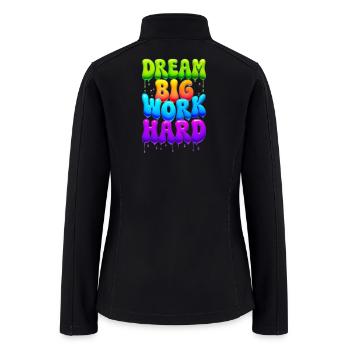 Colorful Bubble Letter Motivational Design - Women’s Soft Shell Jacket - black - Back