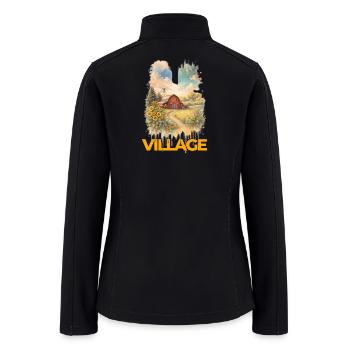 Pastoral Sunflower Village - Women’s Soft Shell Jacket - black - Back