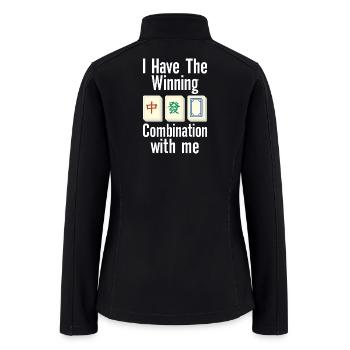 Mahjong Winning Combination Funny Board Games - Women’s Soft Shell Jacket - black - Back