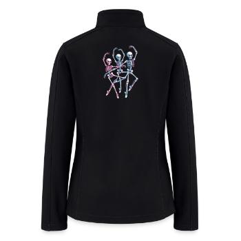 Neon Skeleton Dance Illustration - Women’s Soft Shell Jacket - black - Back