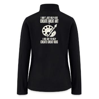 Kids Art Palette and Brush - Women’s Soft Shell Jacket - black - Back