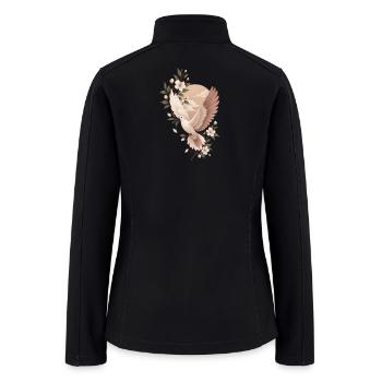 Dove Among Blossoms - Women’s Soft Shell Jacket - black - Back