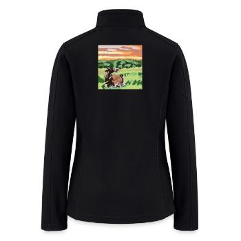 Sunset Meadow Resting Hare - Women’s Soft Shell Jacket - black - Back