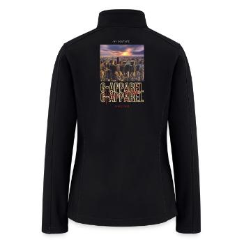 G-Apparel Skyline Neon NYC - Women’s Soft Shell Jacket - black - Back