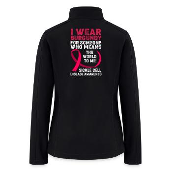 Sickle Cell Awareness Ribbon Burgundy - Women’s Soft Shell Jacket - black - Back