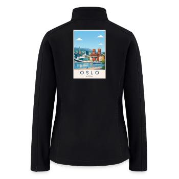 Oslo Harbor Cityscape - Women’s Soft Shell Jacket - black - Back