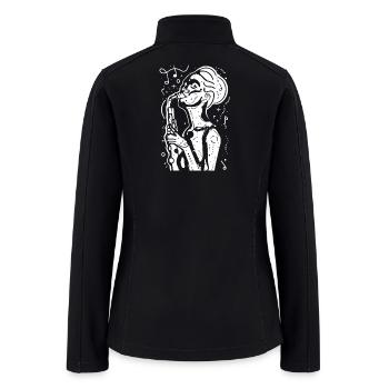 Female Saxophonist Sketch - Women’s Soft Shell Jacket - black - Back
