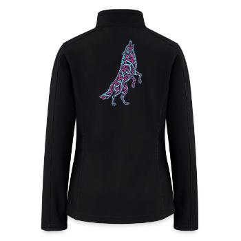 Howling Wolf Calligraffiti - Women’s Soft Shell Jacket - black - Back