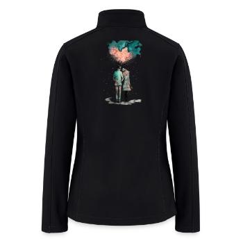 Whispered Hearts in Color Cloud - Women’s Soft Shell Jacket - black - Back
