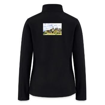 Watercolor Castle on Hillscape - Women’s Soft Shell Jacket - black - Back