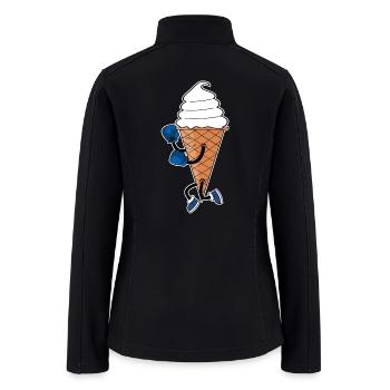 Funny Boxing Sports Ice Cream Cone Cartoon - Women’s Soft Shell Jacket - black - Back