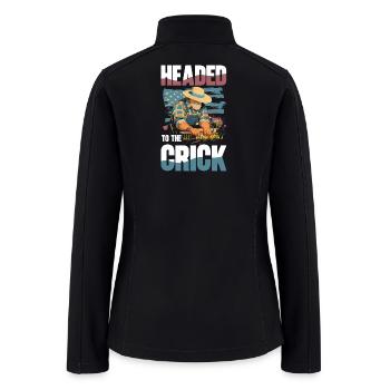 Headed To The Crick Patriotic Farmer Adventure - Women’s Soft Shell Jacket - black - Back